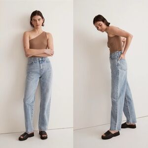 Madewell Womens Olvera Medium Wash Tall Slouchy Baggy Straight Jeans Size 25T